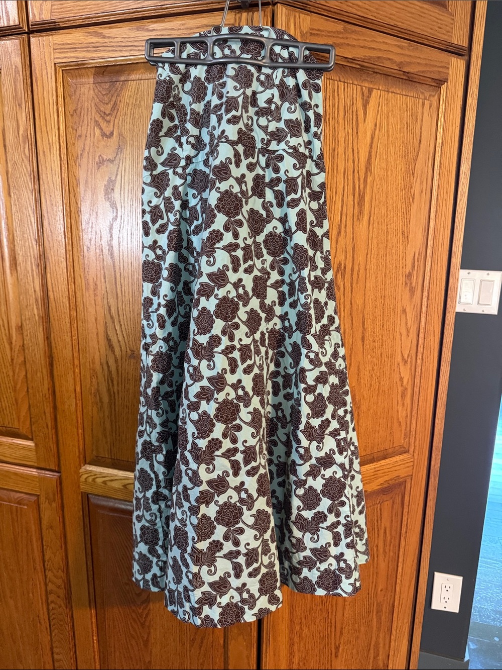 Women's Brown Floral strapless dress